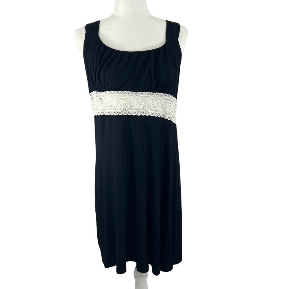 Cynthia Rowley Black White Lace Fit Flare Dress Extra Large